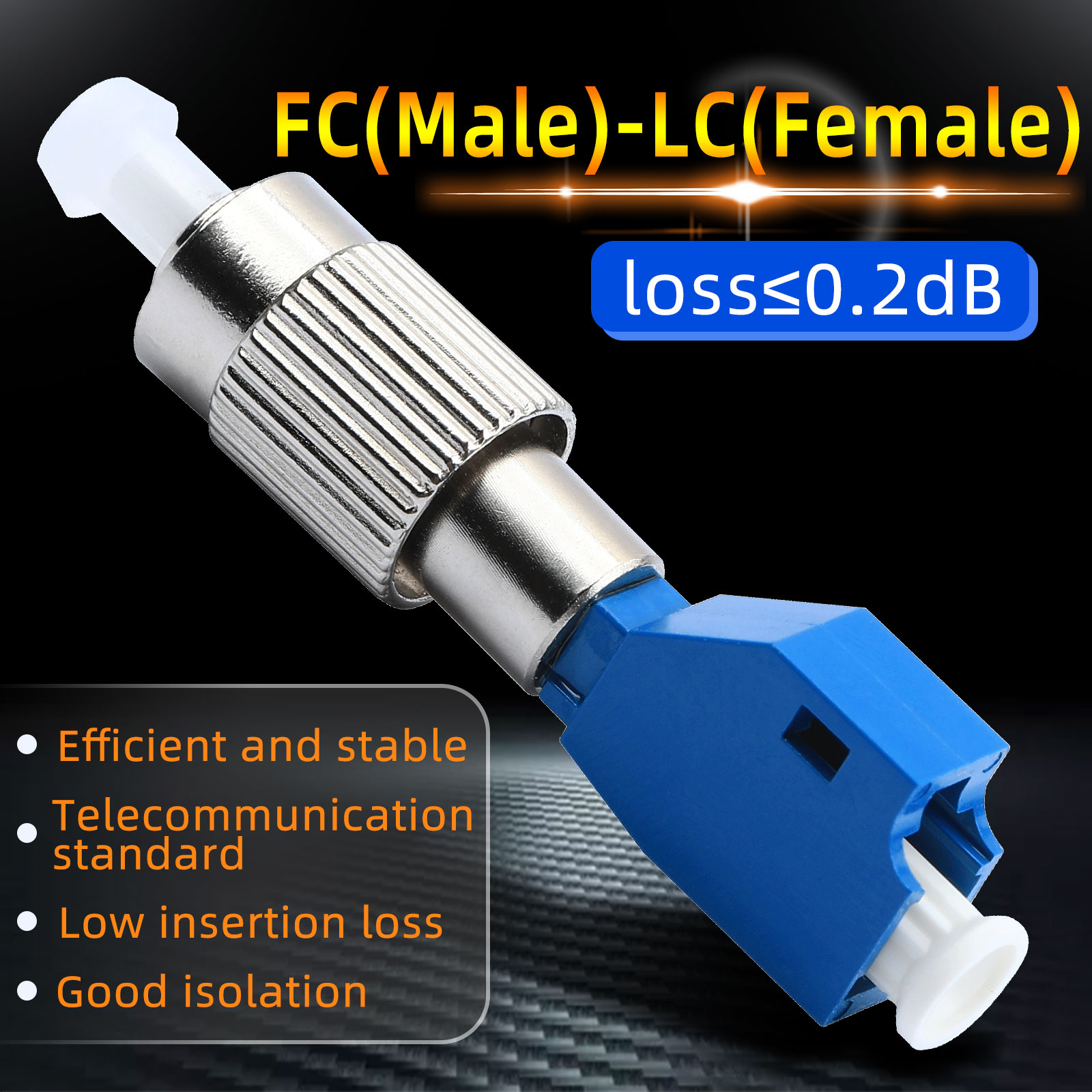 FTTH Optical Fiber Adapter Single Mode 9/125Um FC male to LC female hybrid fiber optic converter visual fault locator compatible