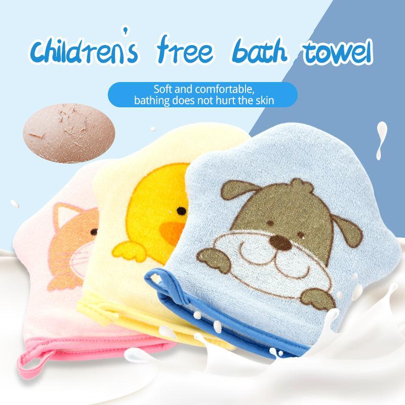 Soft Kids Baby Bath Brushes Towels Cartoon Animal Shape Shower Gloves Washcloth For Bathing Children's Wash Clean Shower Ma