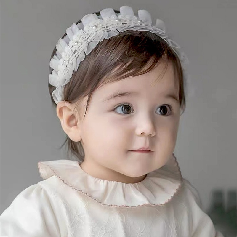 Ins Baby Headband Lace Girls Nylon Hair Accessories For Children Princess Head Wrap Infant Cute Headbands Newborn Photo Props