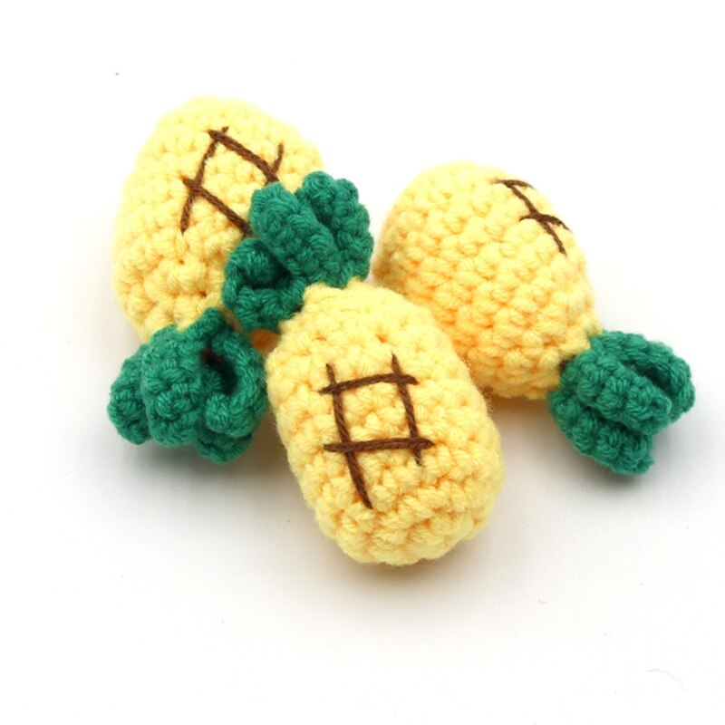 Handmade Crochet Pineapple Knitting Wool Beads Infant Newborns Teether Toy Gifts DIY Baby Pacifier Chain Accessories