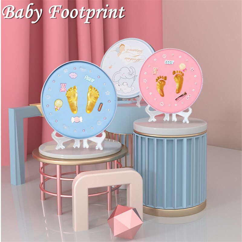 Baby Footprint DIY Safe Newborn Baby Souvenirs Handprint Foot Print Imprint Kit Hand Casting Paw Print Pad