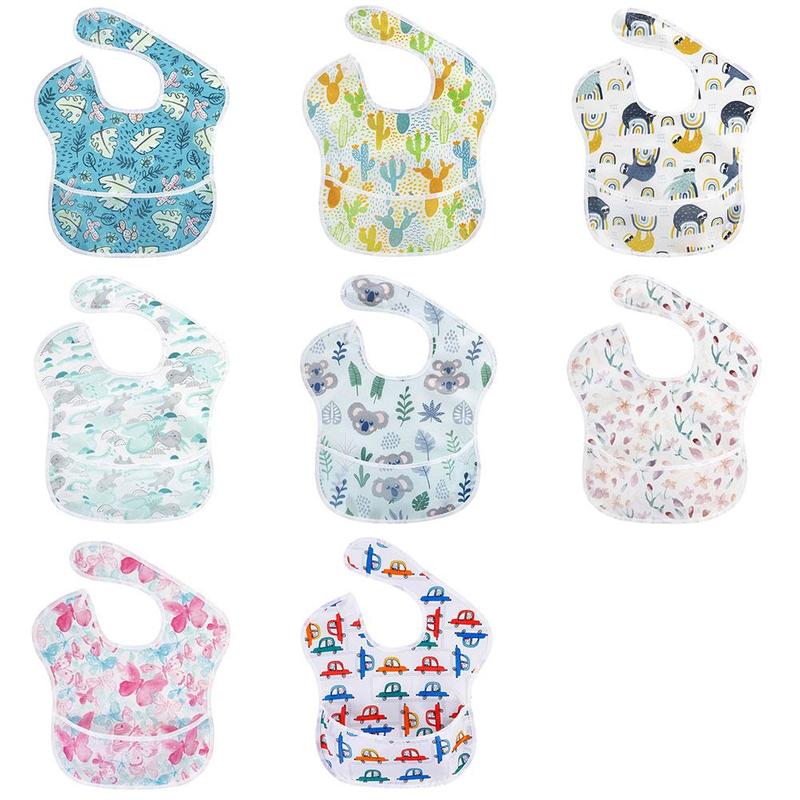 Hot Sale New Colorful Waterproof Infant Baby Boys Girls Cartoon Bibs Newborn Feeding Eating Bib