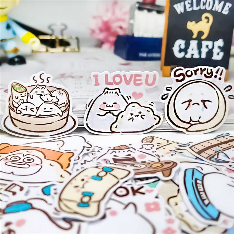 40pcs Colorful LINE food Dumplings stickers Waterproof Sticker For Luggage Wall Car Laptop Bicycle Motorcycle Notebook
