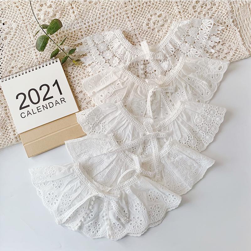 Korean style kids lace collar cute hollow out baby girl bibss Toddler Baby Feeding BibInfant Burp Cloths Saliva Towel