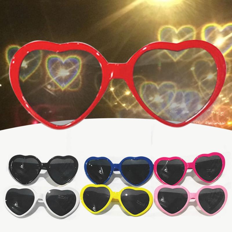 1PC Love Heart Shaped Effects Glasses Look At The Light To Heart-shaped Night Heart-shaped Glasses And Sunglasses Fashion