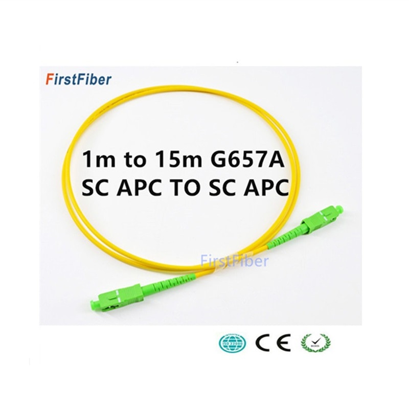 SC APC Fiber Patch Cable FTTH SC Optical Patch Cord 5m 2.0mm PVC G657A , Simplex SM 1m 2m 3m 10m 15m