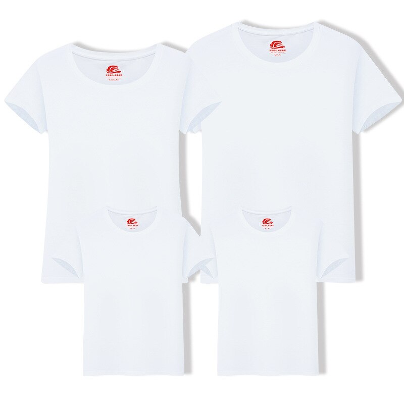 T-Shirt Woman Loose Short Sleeve Tees Summer Vintage Mom and Daughter Solid T-shirts Family Matching Clothes