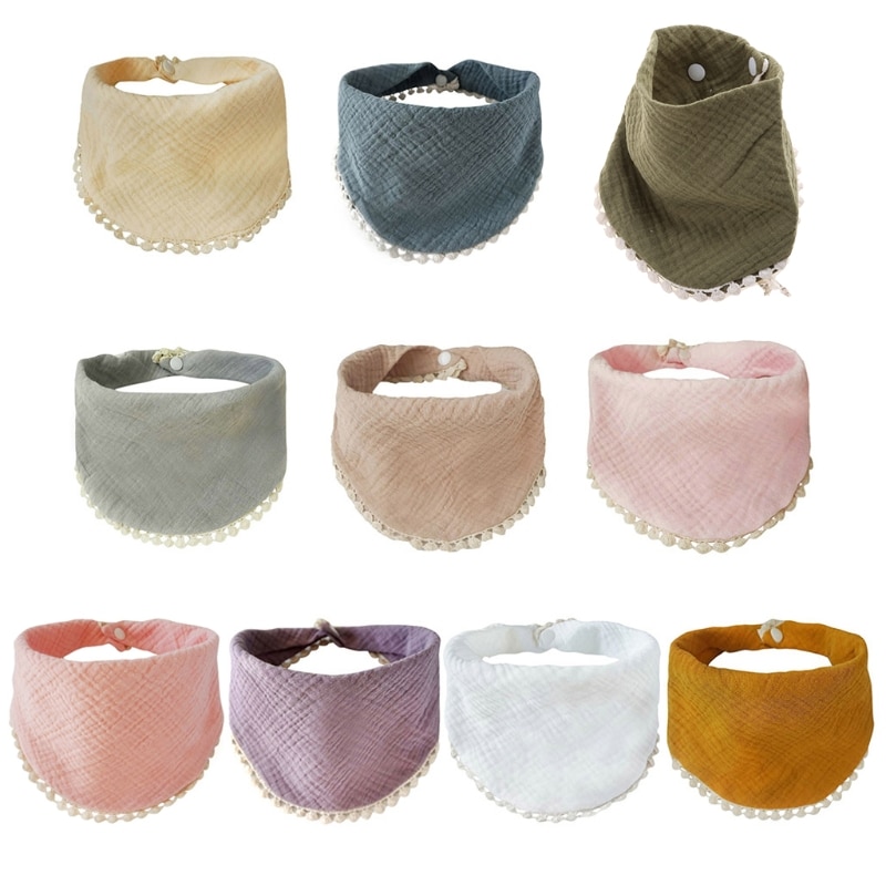 Baby Infants Feeding Bibs Soft Pure Cotton Bandana Saliva Towel Toddler Triangle Drool Scarf Newborn Burp Cloth Shower Gifts