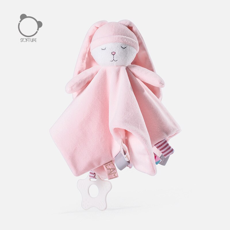 Baby Towel Pink Rabbit Comforting Towel Baby Sleeping Comforting Doll Sleeping Toy Towel