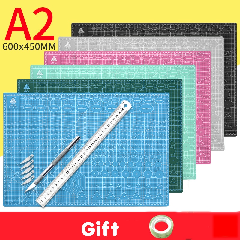 A2 Cutting Board Grid Line Self-healing Cutting Board Craft Card Multicolor Double-sided Desktop Manual Cutting Pad 60 * 45cm