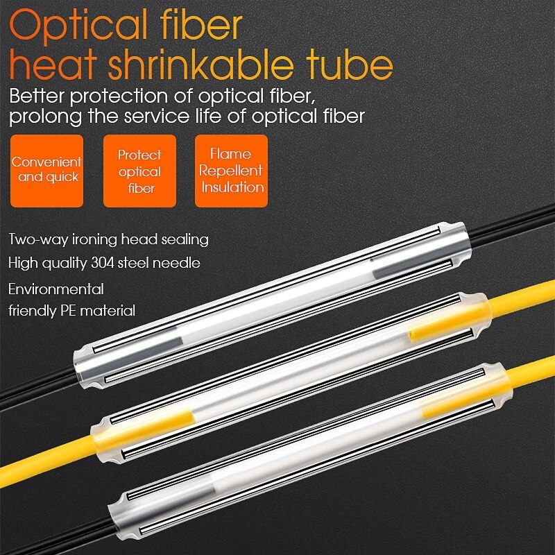 100/200/500/1000Pcs Double Needle Fiber Heat Shrinkable Tube 60MM FTTH Fiber Fusion Splice Protection Tube