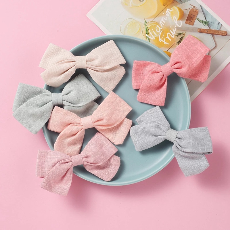 Baby Hair Clips Bows For Kids Hairpins Girls Barrette Infant Lovely Hair Accessories Cotton Pince Cheveux Kiz Cocuk Sac Tokalari