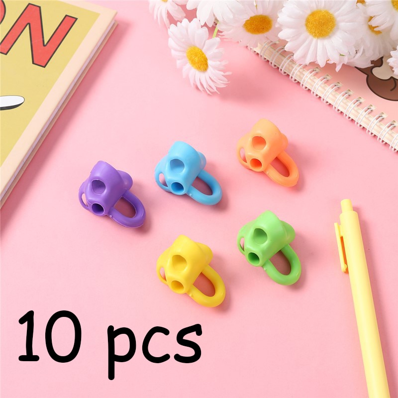 10PCs Three Finger Writing Corrector Pencil Holder Children Kids Learning Holding Device Correcting Pen Holder School Supplies