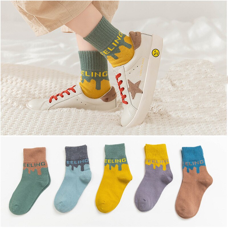 baby socks set 5 Pairs/Lot winter boy Cute Cartoon Toddler Boys Sports Socks for Children cotton Unisex Socks Brand Designer