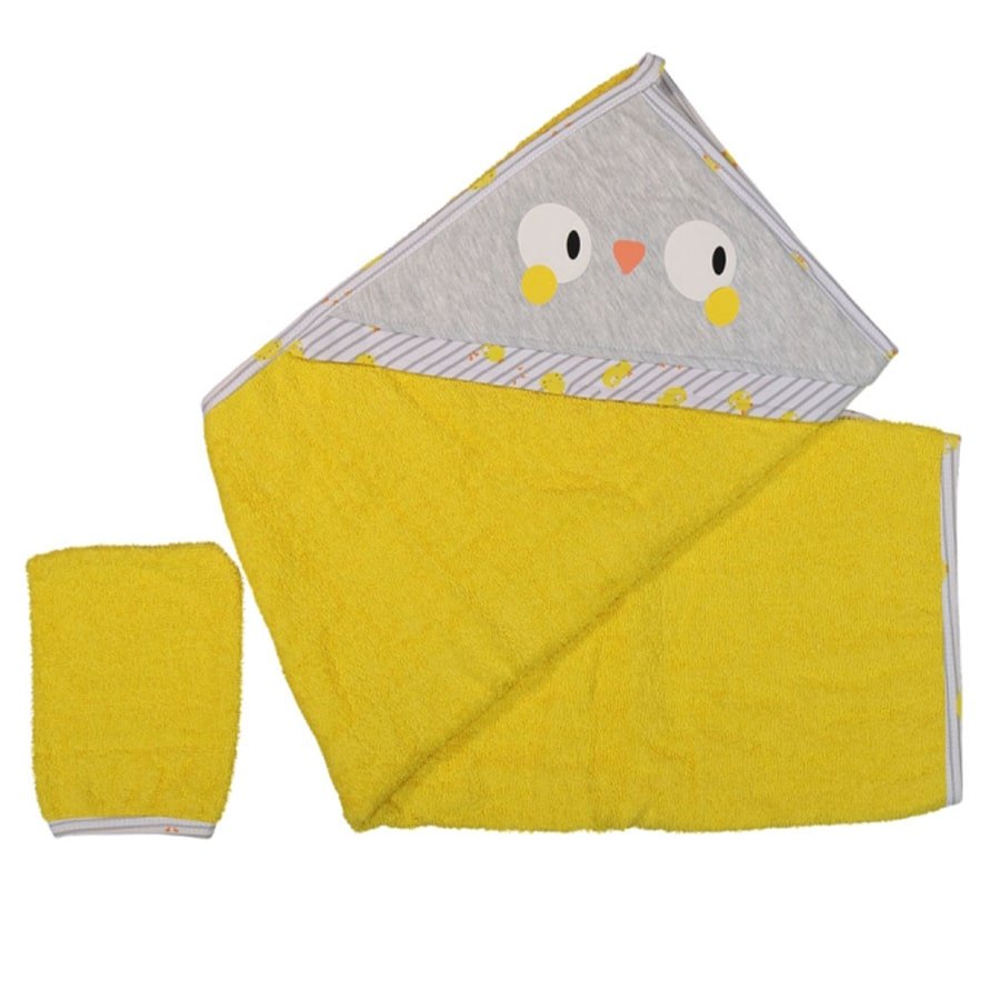 Yellow Gray Cvcv Pattern Towel Fiber Set