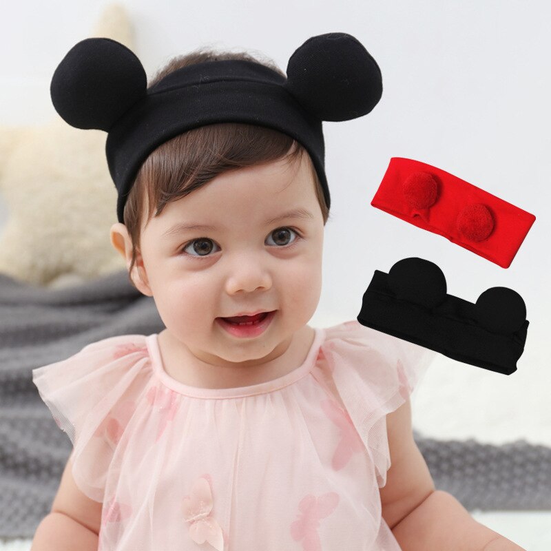 Newborn Headband Cotton Kids Hairband Cute Plush Ball bear Ear Hairbands Turban Baby Hair Band Accessories