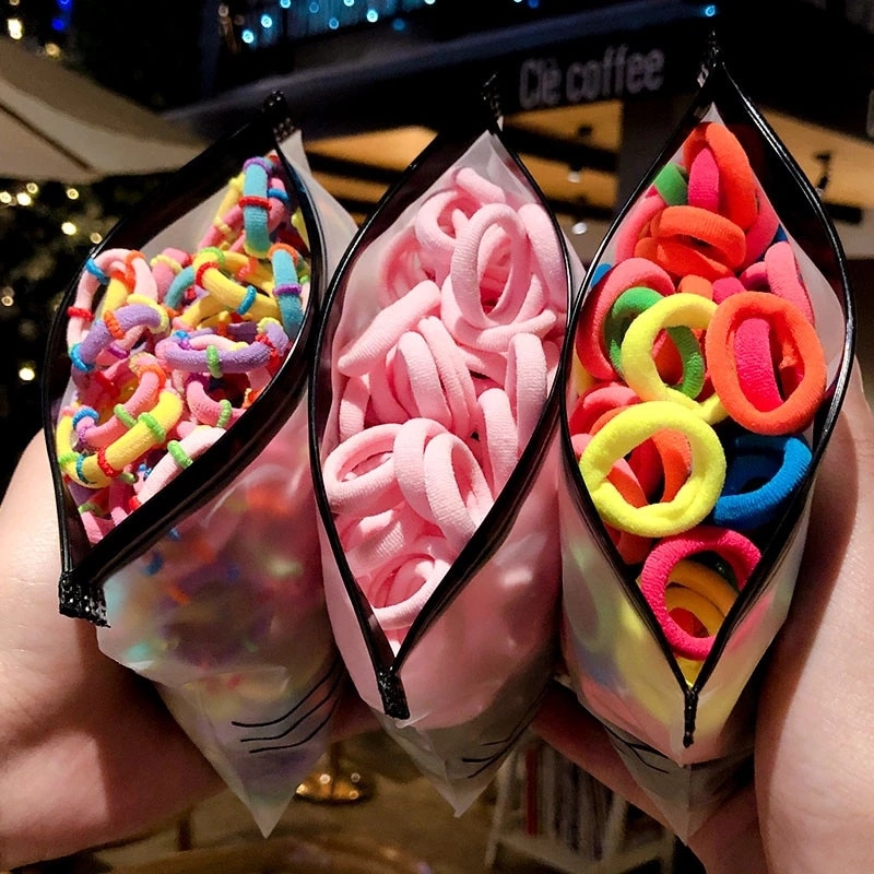 Kid Small Hair Tie Baby Girl Children Headbands Colorful Elastic Hair Bands Nylon Scrunchie Hair Rope 100pcs Hair Accessories
