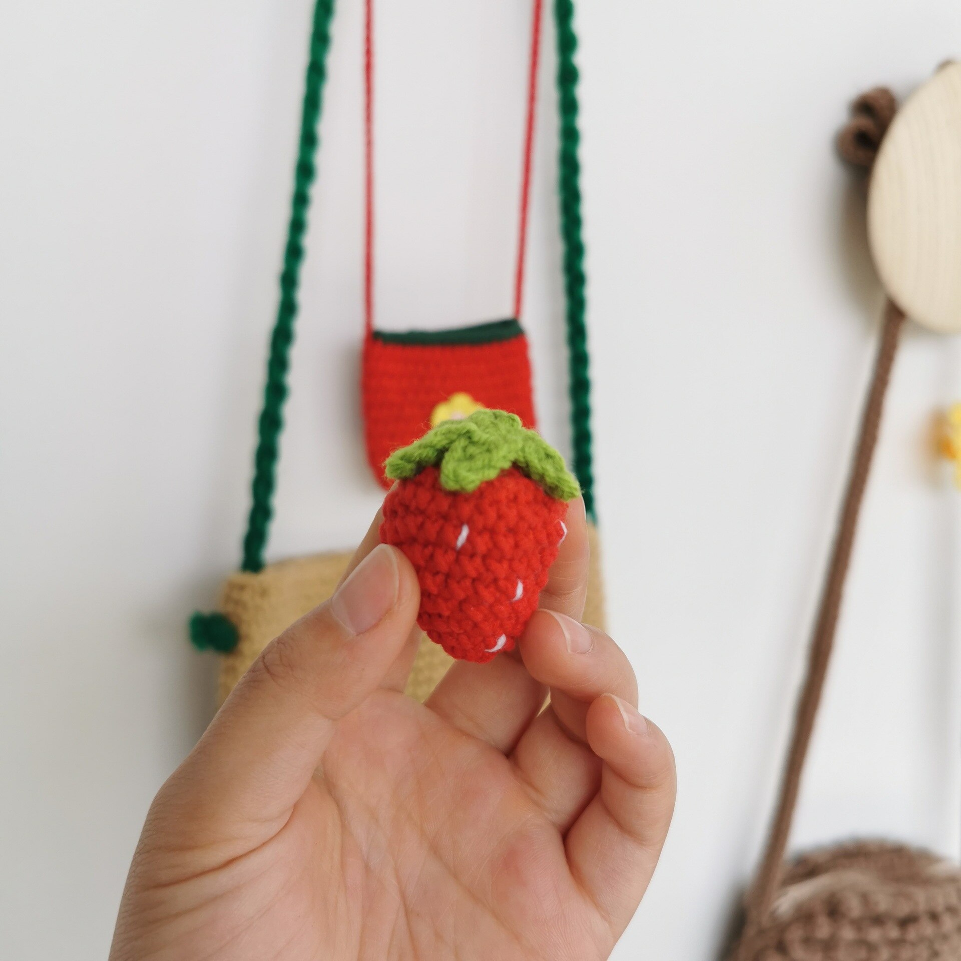 Children's Clothing Ornament Hand-Woven Accessories Three-Dimensional Strawberry