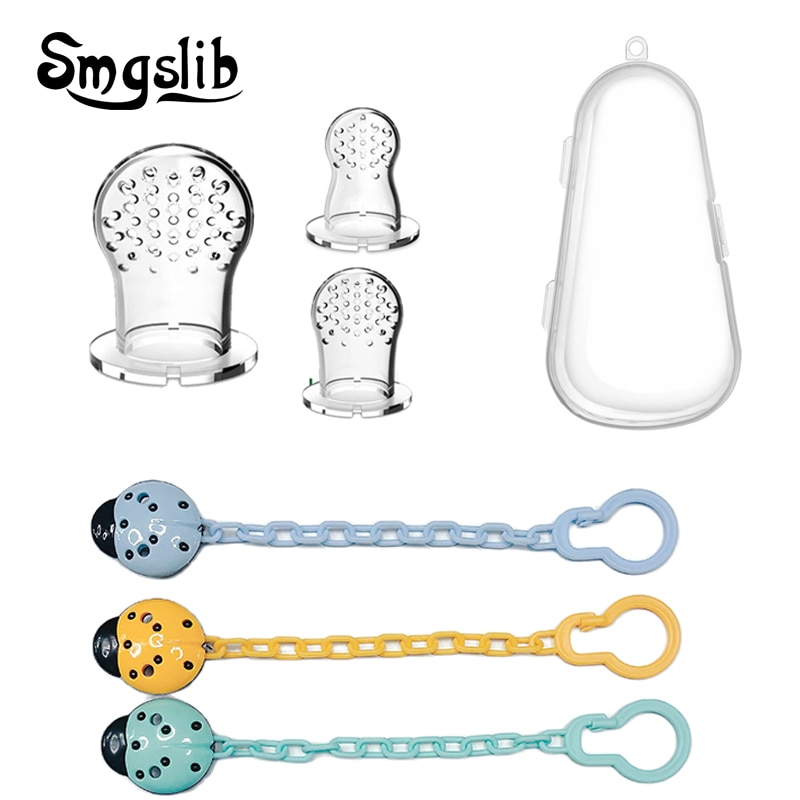 SMGSLIB Pacifier Accessories Fruit Feeder Mesh Bag Nipples Storage Boxes Dummy Holder Pacifier Chain Clips Infant Feeding Items