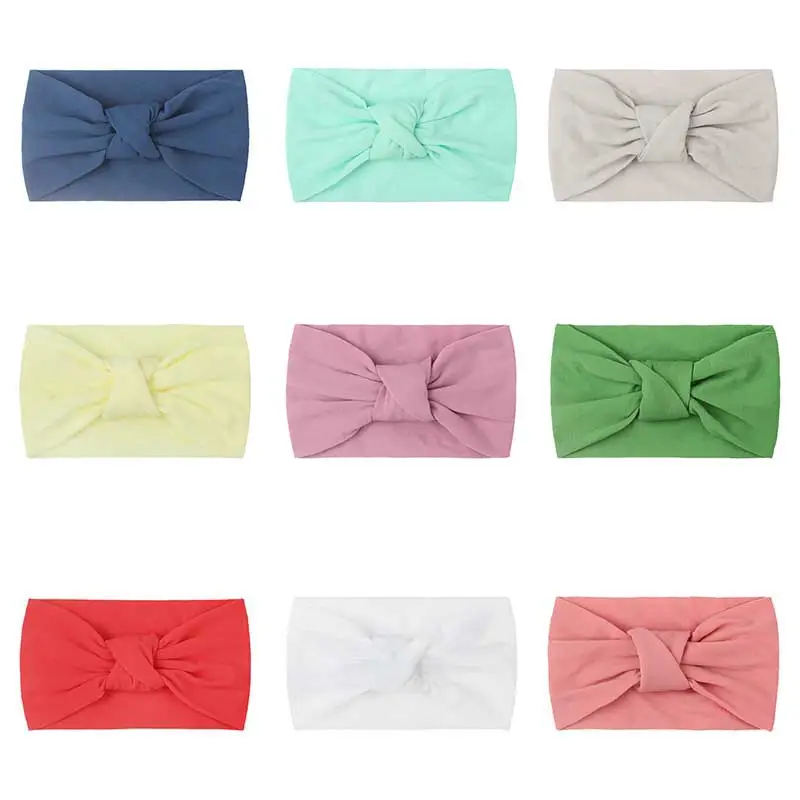 Spring Summer Baby Headband Soft Elastic Cotton Baby Girl Headbands Solid Color Kids Knit Hair Bands Baby Girls Hair Accessories