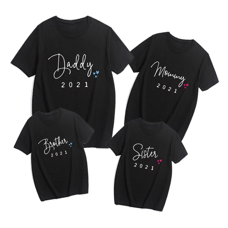 Casual Father Son Mother And Daughter Tshirts Funny Daddy And Baby 2021 Print Family Matching Clithing Mother And Daughter Tops