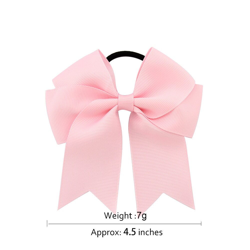 20colors 4.5inch Cheer Bows for Girls Ponytail Holder Grosgrain Ribbon Cheerleading Bows Elastic Hair Tie Bands for Baby Girls