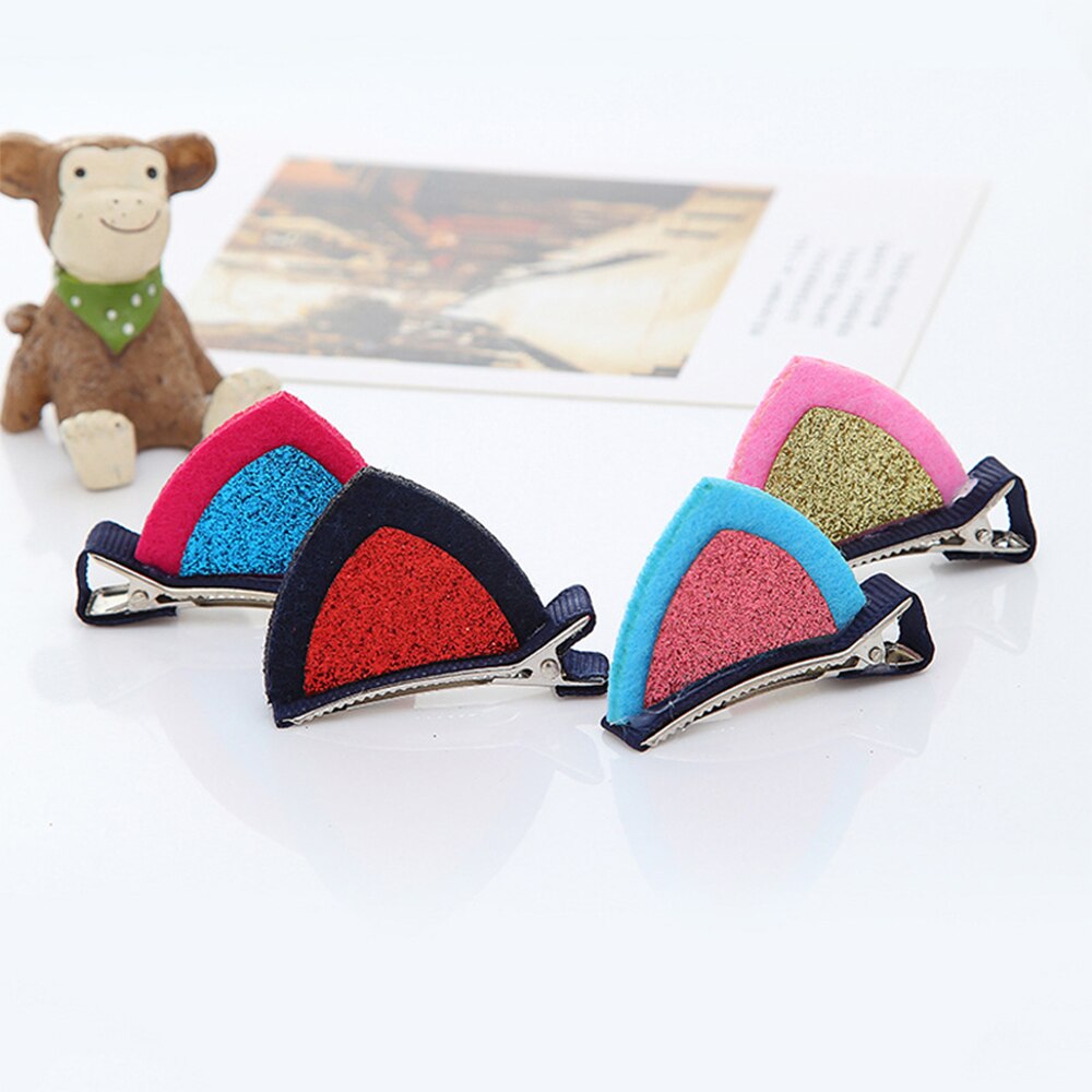 2Pcs Cute Cat Ears Headwear Hair Clip Girl Hairband Hair Accessories Hairpins Set Kids Lovely Cartoon Hair Band Baby Headdress