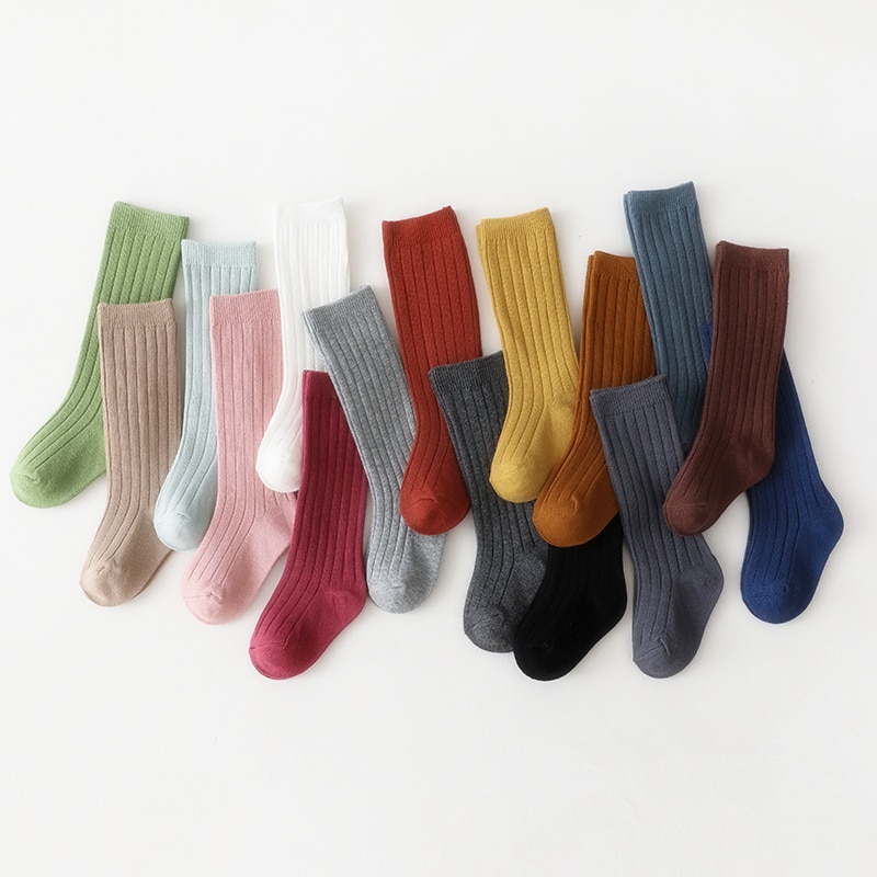 Classic Baby Socks Spainish Kids Boys Girls Cotton Stripe Soft Sock Children Knee High Long Socks School Uniform Sock