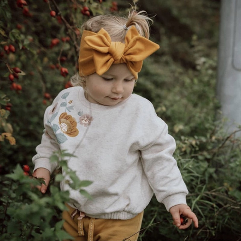 Baby hair bow Headband Solid Color Soft Kids Hairband Headbands For Girls Newborn Turban Infant Toddler Baby Hair Accessories