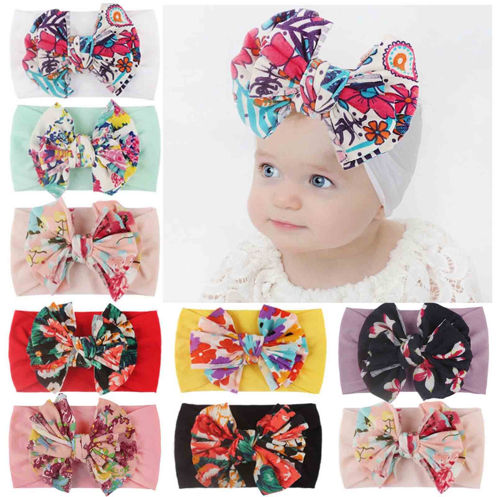 neonato elastica copricapo stampa creativa fiocco floreale fascia fascia per capelli accessori per capelli copricapo