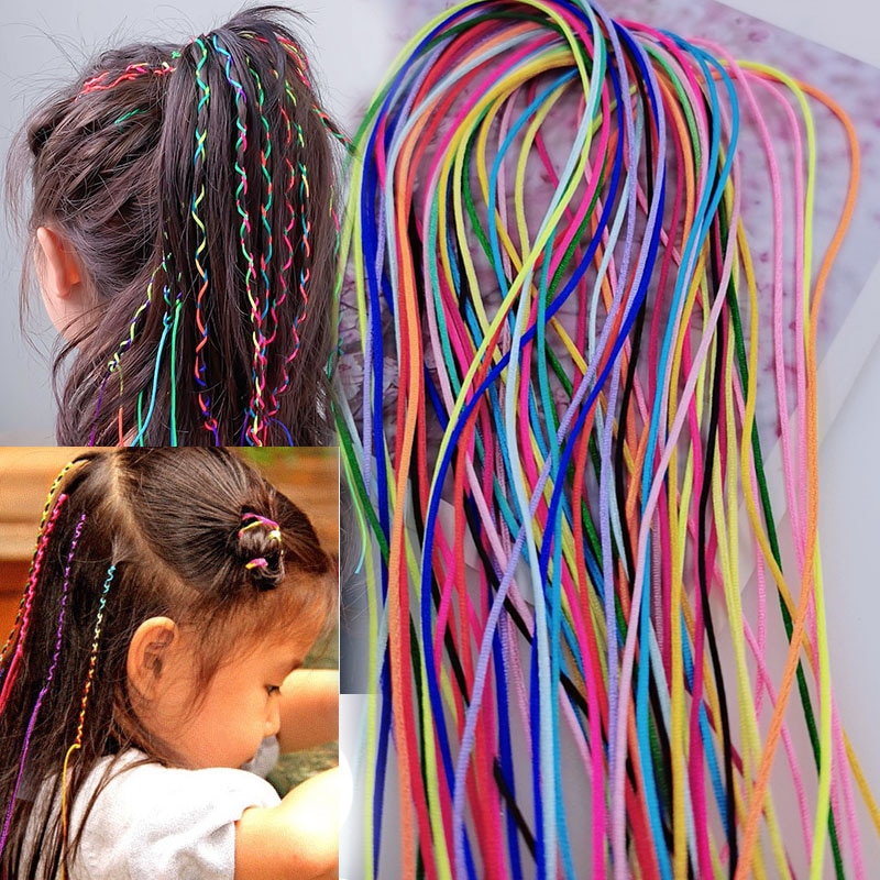 Braid Hair Color Rope Tie Hair Women's Dirty Braid Hair Rope Hip Hop Gradient Hair Band Headband Headdress Children's 