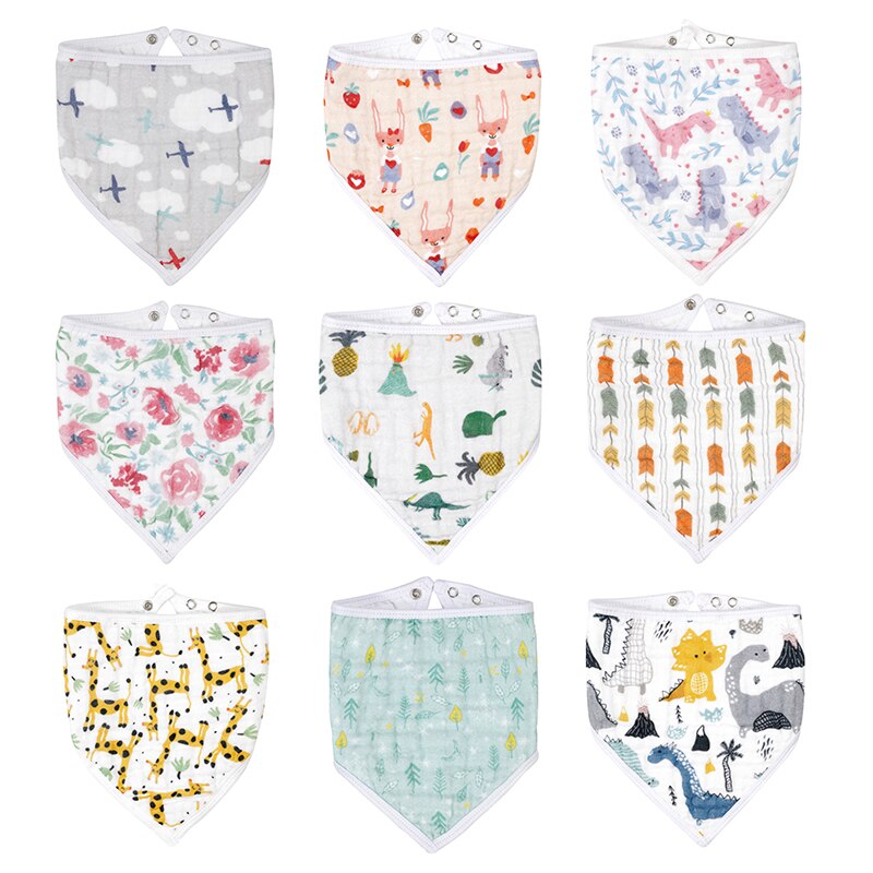 1pcs Baby Burp Cloths Cotton Triangle Scarf Newborn Saliva Towel Waterproof Bib Skin-friendly Soft Feeding Cloth Infant Bibs