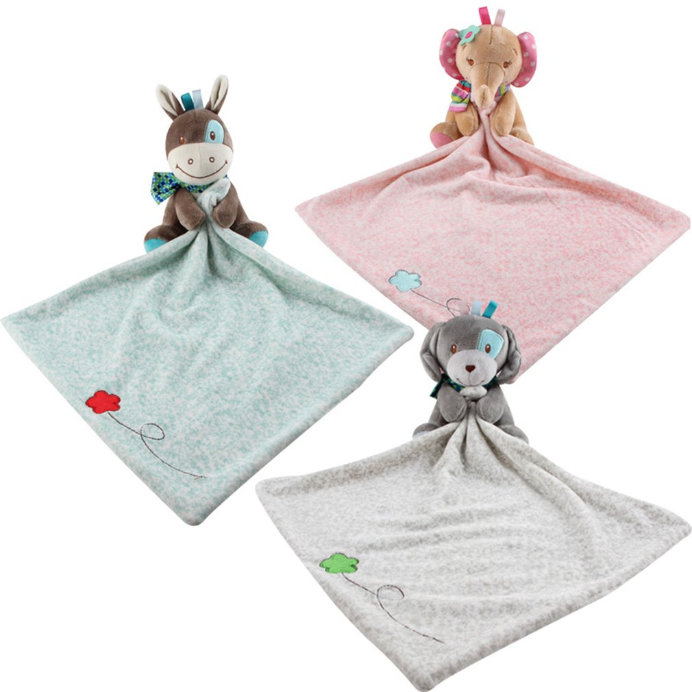 Baby Cartoon Animal Soothing Towel Baby Soft Plush Towel Comfortable Toy Doll Cute Soothe Baby Sleep Velvet Towel