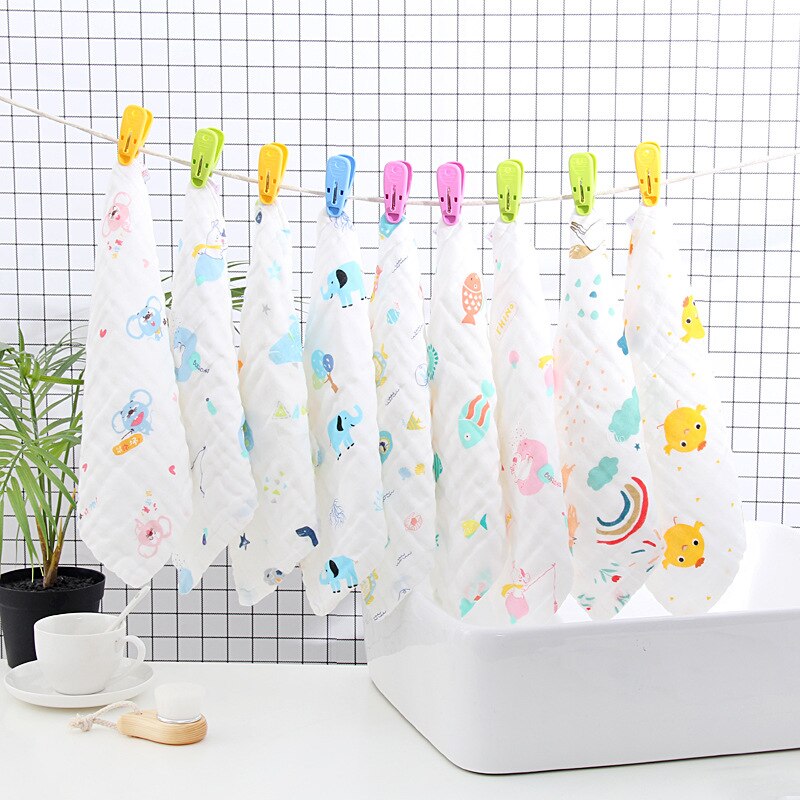 5pcs/Lot Muslin 6 Layers Cotton Soft Baby Towels Baby Face Towel Handkerchief Bathing Feeding Face Washcloth Wipe Burp Cloths
