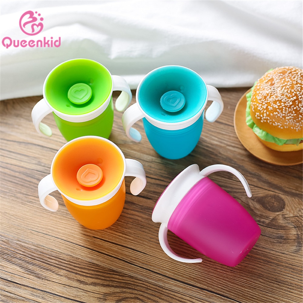 1pc 360 Baby Water Cup Rotatable Magic Cup Anti-choke Cup Baby Learning Drinking Cup Leak-proof Children's Water Cup Bottle