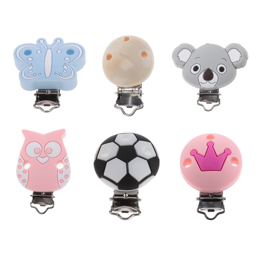 1pcs Silicone Clips Babies Nipple Holder Pacifier Clip Teether Pacifier Personalized Pacifiers For Babies BPA Free Mix Color