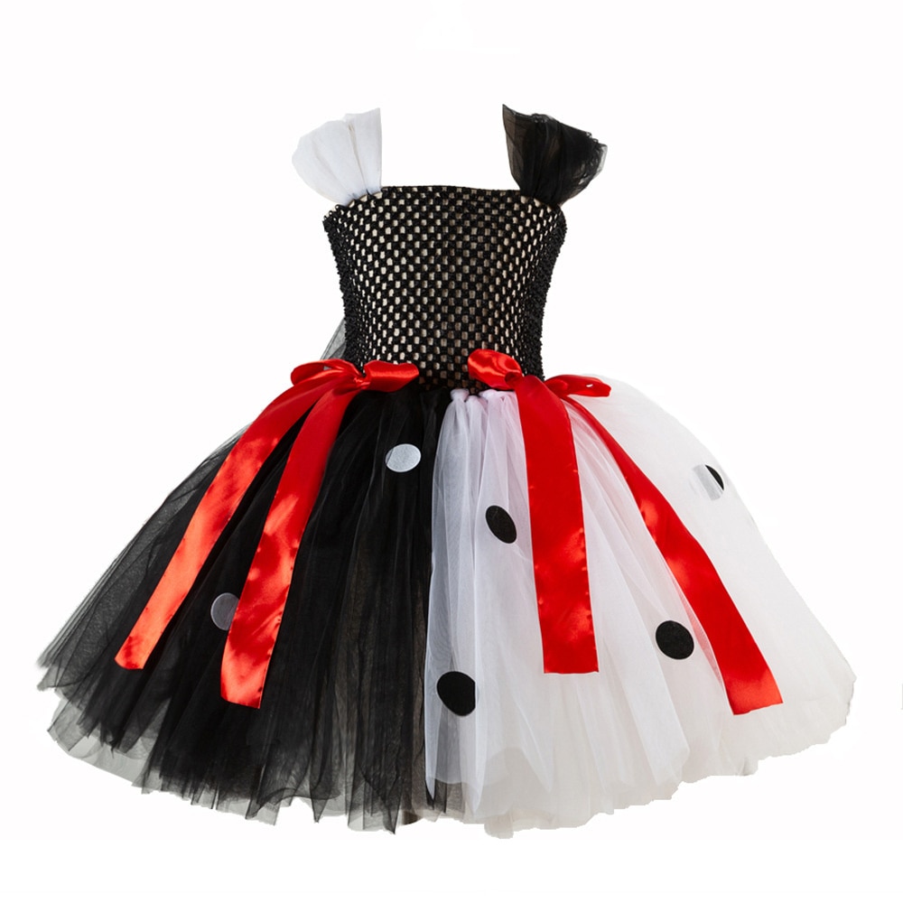 2021 new children's costume clown black and white color matching children's Princess Dress Holloween Costume Party Tut