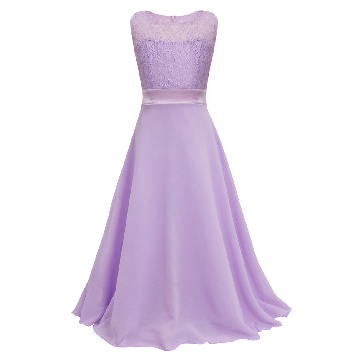 Children Teenager Formal Dress Kid Girls Floral Lace Dress Flower Girl Dress Ball Gown Prom Wedding Bridesmaid Maxi Dress 4-14Y