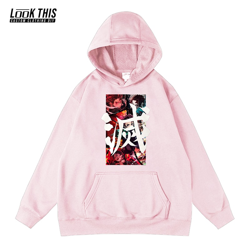 Demon Slayer Kimetsu No Yaiba Children's Loose Sportswear Hoodies Anime Style Print Boys Girl Tracksuits Top Hooded Sweatsh