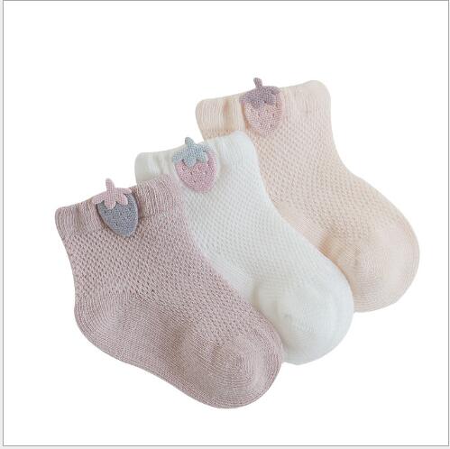 0-5Year 3Pairs Summer new children's socks thin cotton breathable mesh baby socks boneless cute accessories socks
