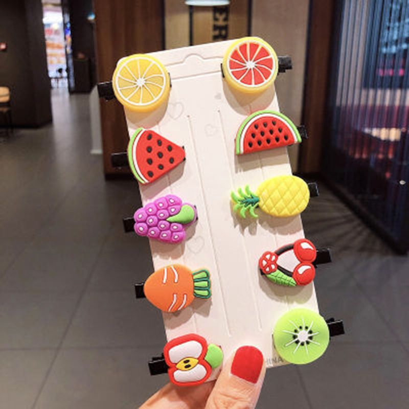 14pcs Cute Fruit cake Children Girls Hairpins Kids All Inclusive Ice cream Hair Clip Headwear Baby Toddler Girl Hair Accessories