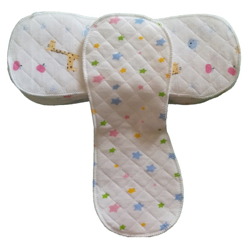 10 pcs upgraded reusable baby cloth diapers inserts 3 6 layers washable nappies liners 100% cotton cloth nappy for pocket diaper