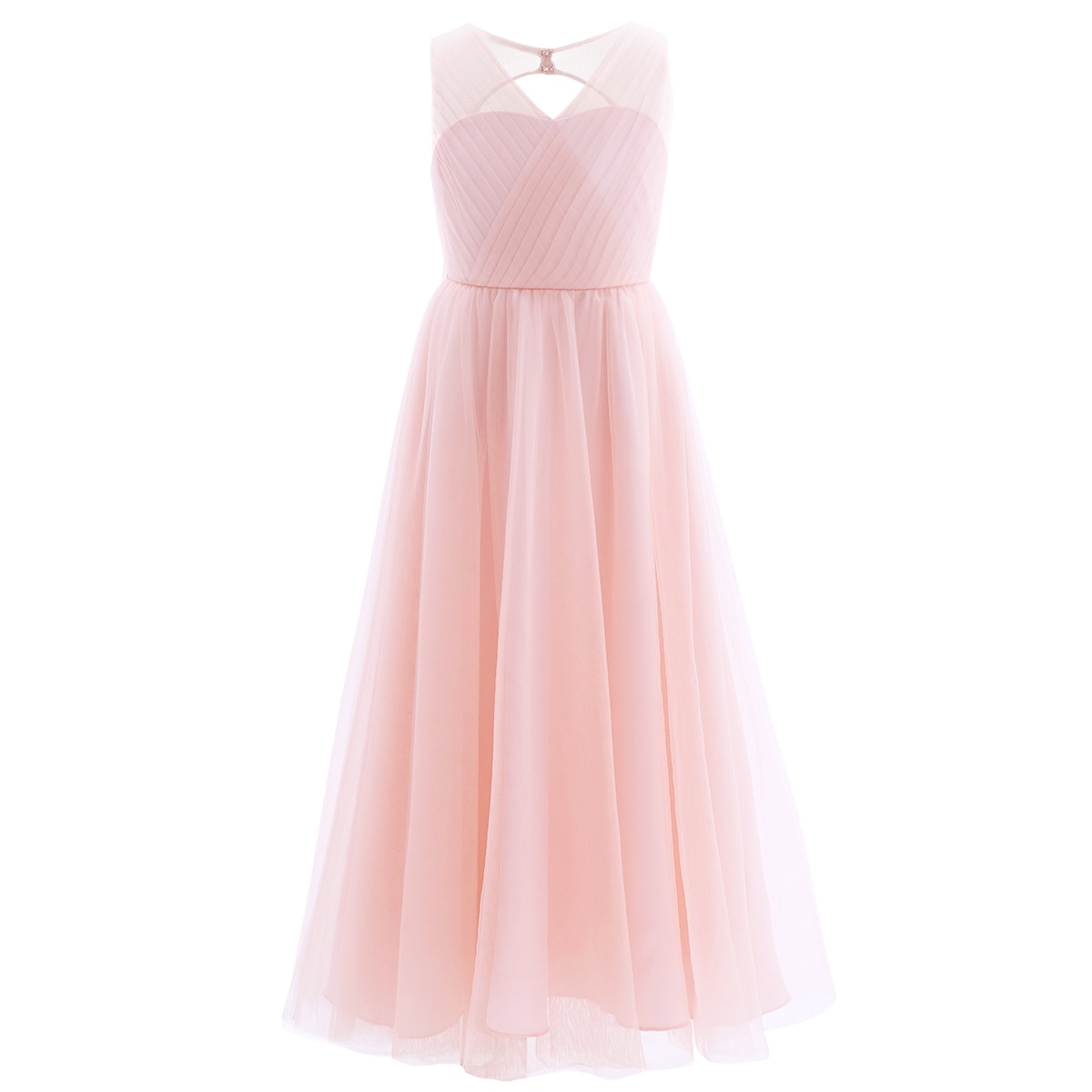 Girl Pink Tulle Dress Mesh Backless Princess Dress Flower Girl Wedding Pageant Birthday Prom Elegant Vestidos Children clothes