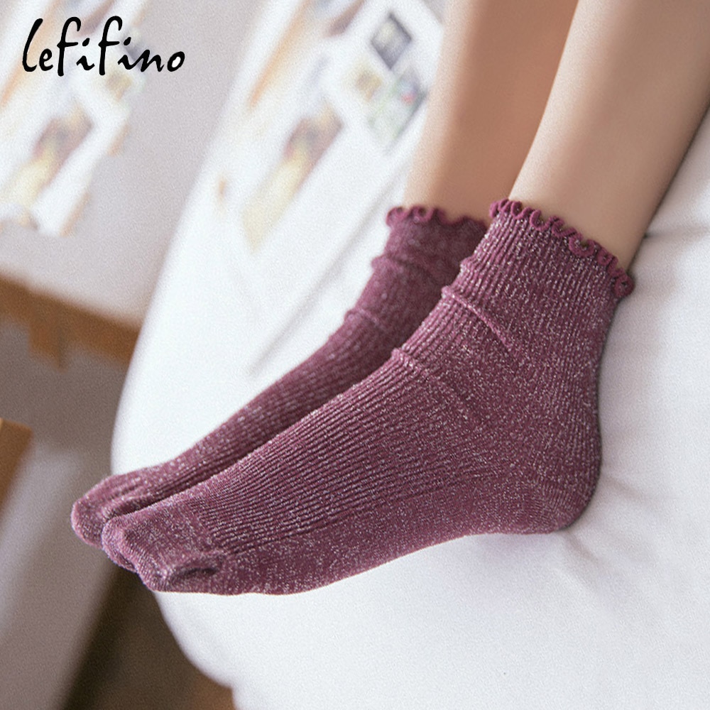 Fashion Retro Shining Surface Daily Women's Socks Pure Cotton Sweet Girl Rib Knit Spring Summer Socks Shiny Woman Simple So
