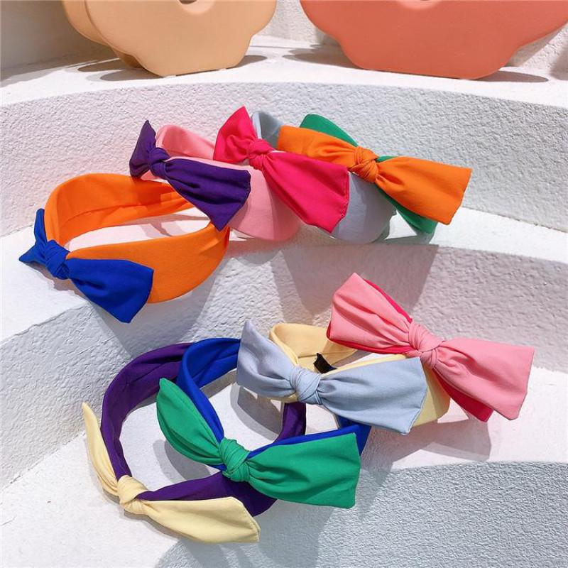 Korean Style Hairbands With Bow Girls Cute Headbands For Wash Face Lovely Kids Daily Outdoor Hair Styling Tools Headdress