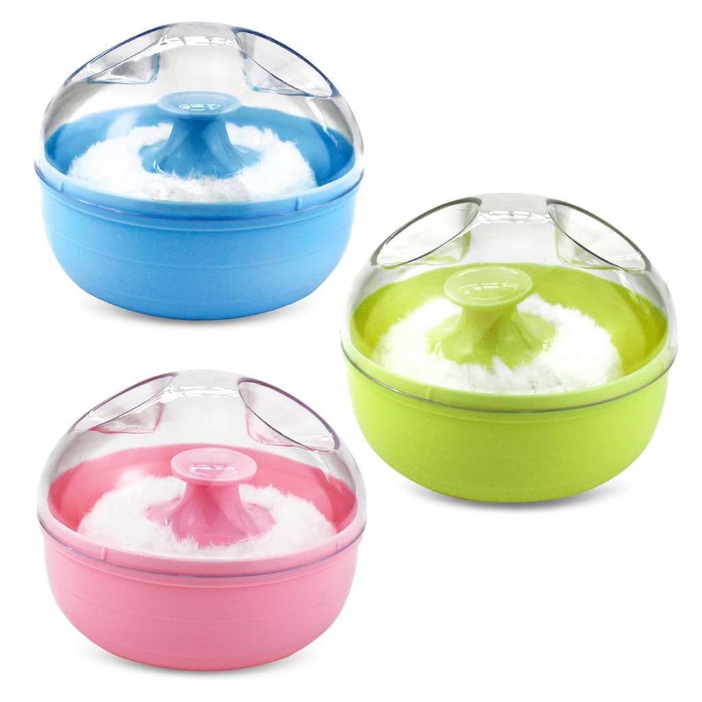 Portable Baby Soft Body Talcum Powder Puff Sponge with Box Soft Face Body Cosmetic Powder Puff Sponge Dispenser Box