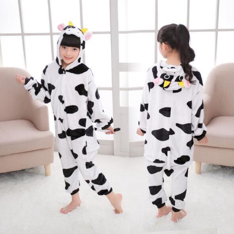 New Children Pajamas Girls Boys Winter Pajamas Unicorn Cartoon Anime Animal Onesies Kids Sleepwear Flannel Warm Jumpsuit
