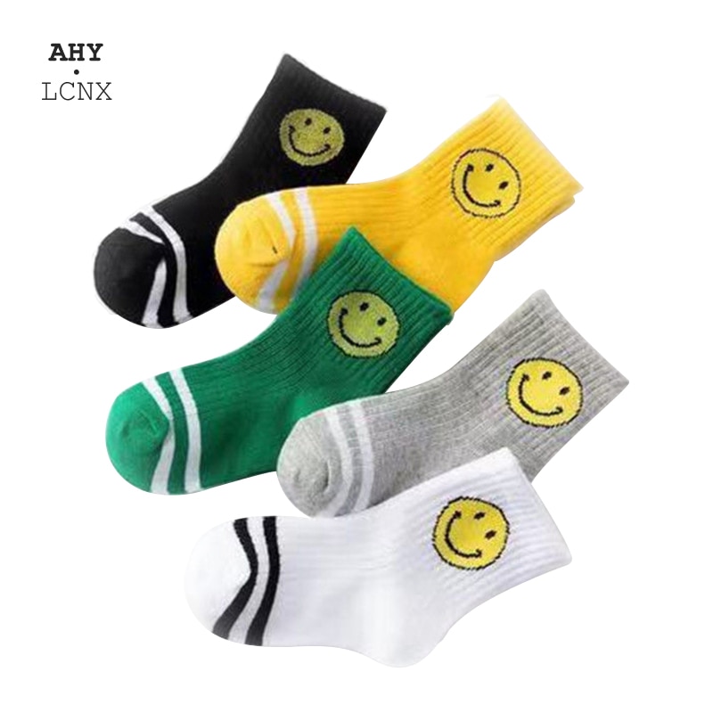 5 Pairs/lot Thread Cotton Autumn Socks For Children Number Embroidery Baby Socks Kids Wholesale Fashion Lot Sock Boy Girl Socks