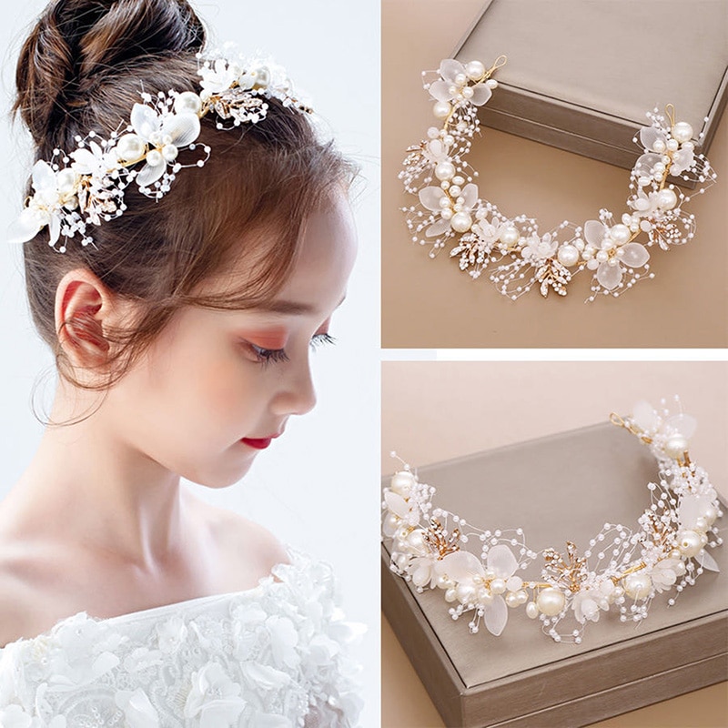 Children's Wreath Girl Headband Princess Tiara Crown Decoration Bride Bridesmaid Wedding Photography Holiday Photo Headdres
