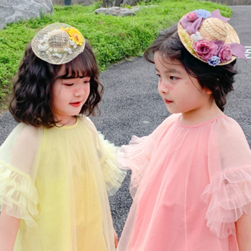 Hair Accessories Children Baby Girl Hat Hair Clip Princess Flower DIY Handmade Kids Girls Headwear Hairgrips Hairpins Wholesale